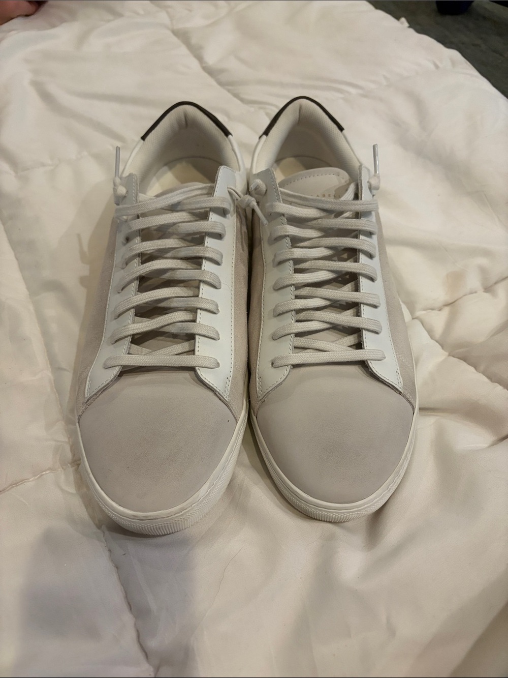 Oliver Cabell White Leather Sneakers with Black Heel - Picture 2 of 4